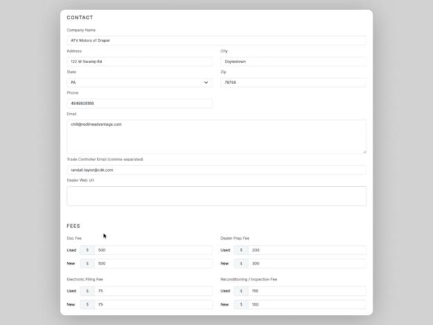 used inventory dashboard