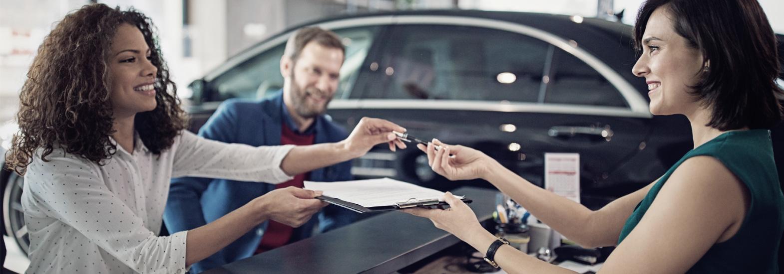 Woman buying car