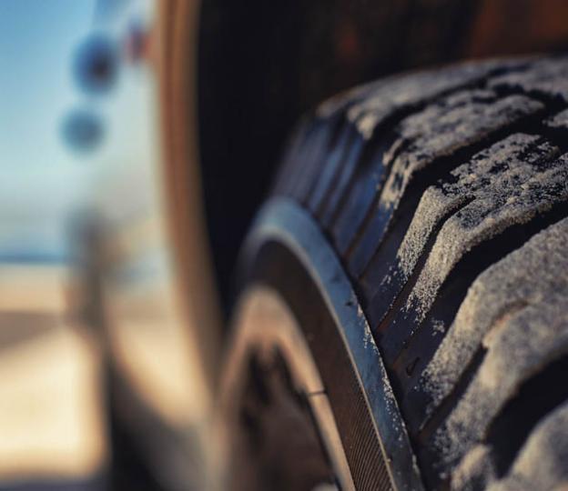 Close up of car tire